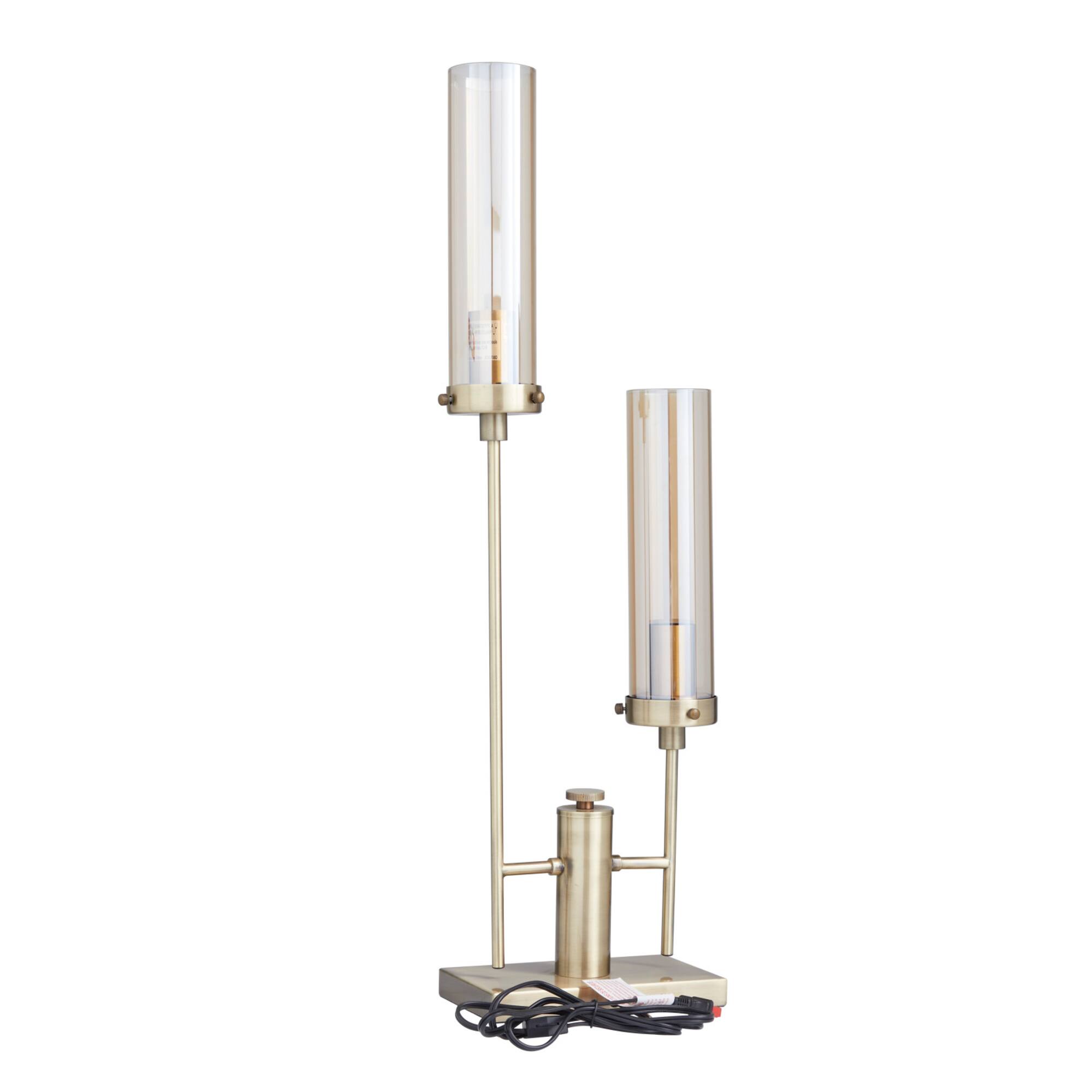 Silver Iron Modern Accent Lamp, 33" x 9" x 5"